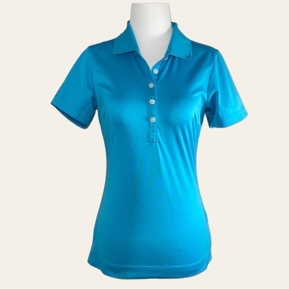Nike Polo Golf Shirt Dry-Fit Blue - Picture 1 of 14
